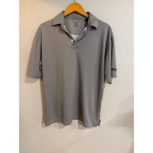 Horn Legend Men's Gray Short Sleeve Polo size L Bamboo Charcoal - Picture 1 of 8
